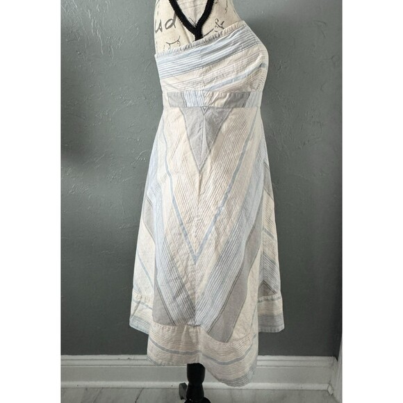 GAP  Striped Lined Boho Coastal Strapless Midi Dress  6 Y2K Summer  Elegance - Picture 5 of 9